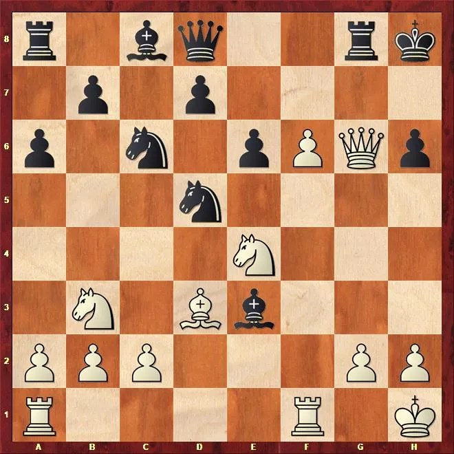 Position d'échecs — exercice tactique en milieu de partie