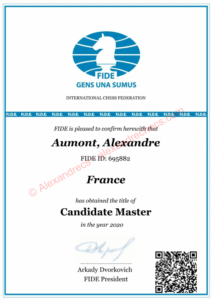 Diplôme de Candidat Maître FIDE