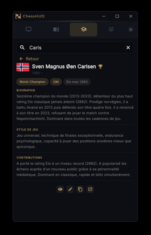 ChessHUD — overlay score